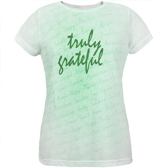 Inspirational Words Truly Grateful All Over Womens T Shirt Multi X-LG