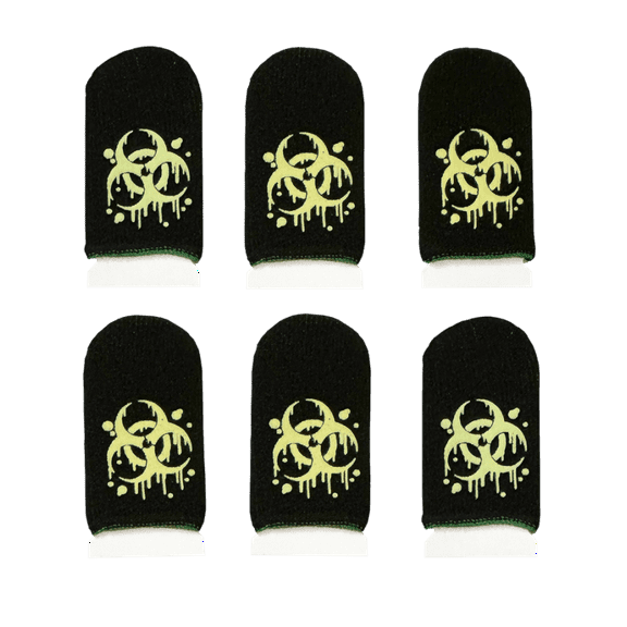 6 Pack Mobile Gaming Corps ClawSocks Phone Gaming Finger Sleeves - Toxic Glow
