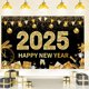 thumbnail image 5 of Cartel de Año Nuevo 2025 para decoraciones de Nochevieja 2025 - Fondo de Feliz Año Nuevo, suministros para fiesta de Nochevieja 2025, 5 of 5