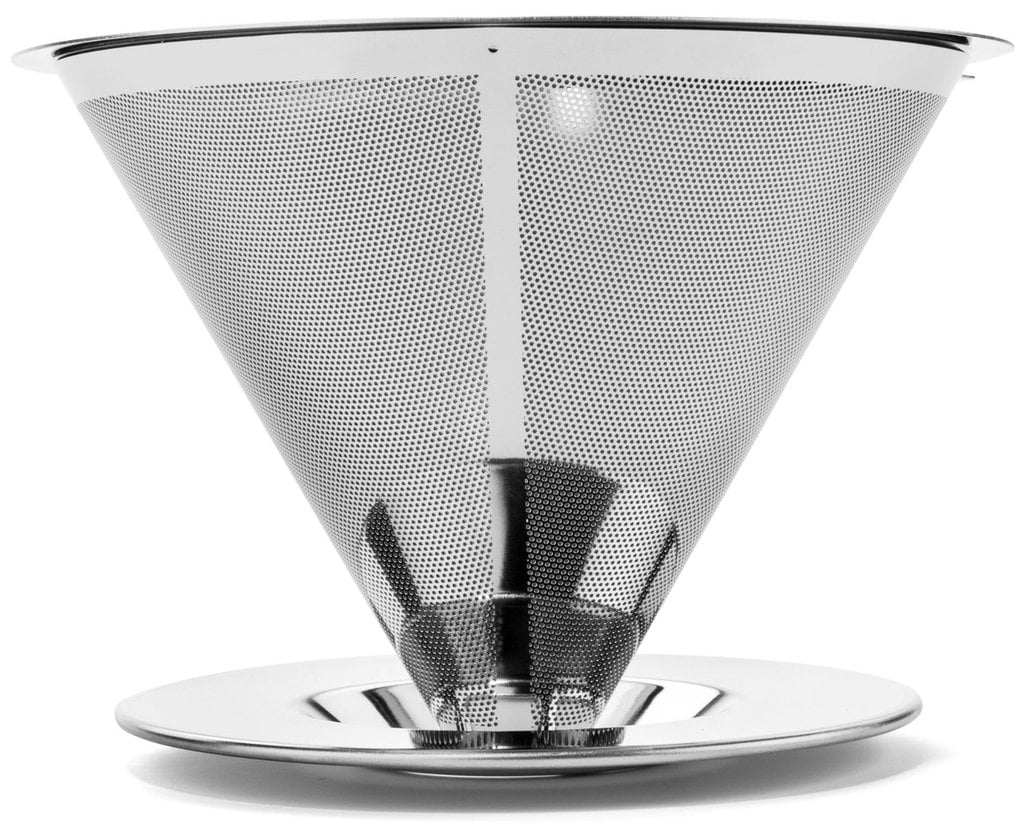 Pour Over Coffee Dripper ireum without Paper Filter Reusable Coffee Filter Single cup Coffee Maker with Stainless Steel Mesh Slow Drip Coffee Dripper Metal Cone 