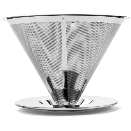 Bartelli Paperless Pour Over Coffee Dripper - Stainless Steel Reusable Coffee Filter and Single Cup Coffee