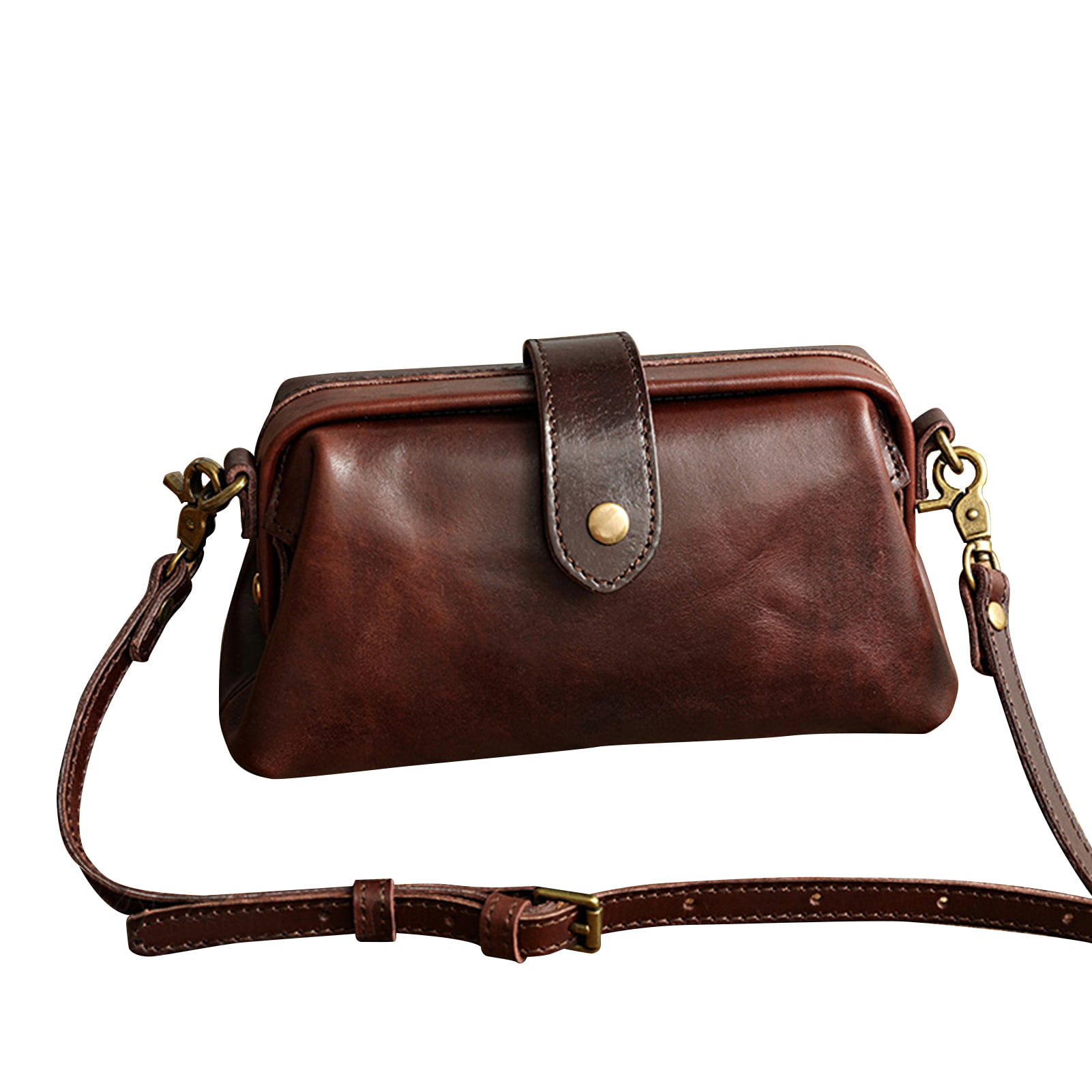 Details about   Women Small Handbag Multi Pockets Vintage Genuine Leather Shoulder Crossbody Bag 