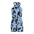 thumbnail image 5 of Axiiglly Rompers for Women Floral Halter Tie Neck Backless Summer Short Jumpsuits Casual Outdoor Daily Outfits, S-2XL, 5 of 7