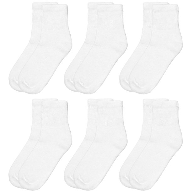 Falari White Diabetic Quarter Socks for Women Diabetes Edema and