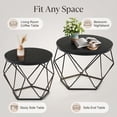 thumbnail image 3 of Blazezo Coffee Table Set of 2 Small Round Side Table with Steel Frame, Hidden Storage Space Stackable End Table for Living Room Bedroom Office, 3 of 8
