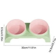 thumbnail image 3 of Comedero doble inclinado para perros y gatos | Comedero y bebedero de plástico elevado | Antideslizante, antivuelco, con soporte cervical | 30 x 14,5 cm, rosa, amarillo y verde, 3 of 5
