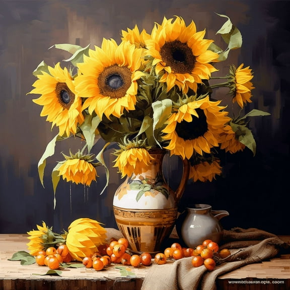 Paint by Number DIY Paint by Numbers Kit for Kids & Adults Beginner DIY Acrylic Painting Kits, 16x20 inch （Sunflower）