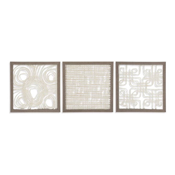 Ashley Odella Ensemble de Décoration Murale 3 Pcs en Crème et Taupe