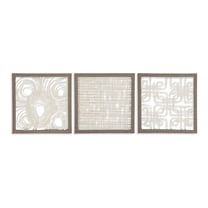 Bowery Hill Modern 3 Piece Wall Decor Set in Cream and Taupe