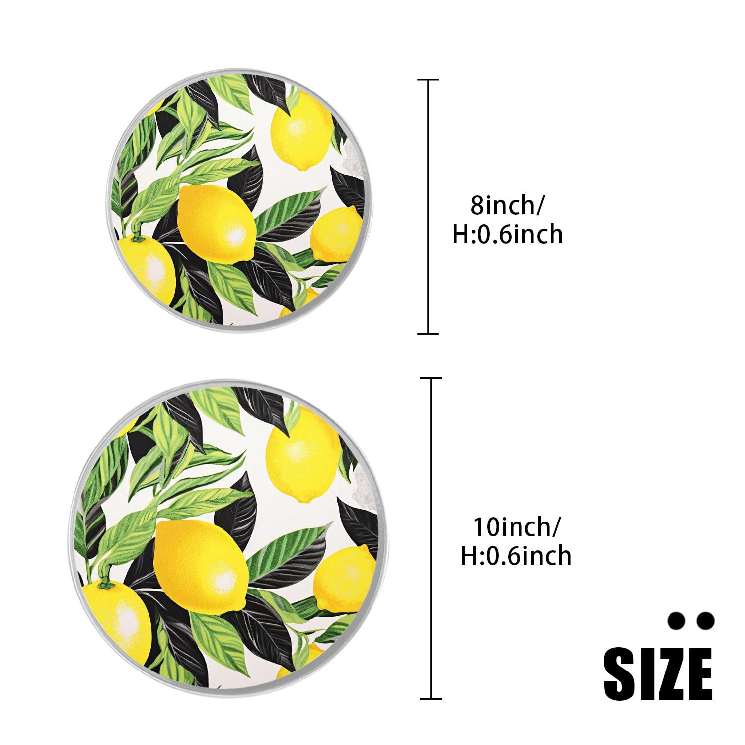 Round Stove Burner Covers 4 Pcs Round Gas Stove Burner Cover 8Inch And 10Inch for ,Lemon Yellow Limon Fruits creative