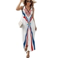 thumbnail image 2 of Assyrian Flag Dress Fashion Boho Beach Long Dresses Female Party Printed Maxi Dress, 2 of 9
