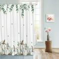 thumbnail image 5 of Fall Shower Curtain White Pumpkins Shower Curtains for Bathroom Green Leaves Bath Curtains Sets with Hooks for Autumn Thanksgiving Seasonal Bathroom Decor Polyester Fabric Waterproof 36 x 72 in, 5 of 6