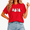 2-red, variant on Cozymy Ghost Pumpkin Party Halloween Hand Drawn Print T-Shirt for Women Crew Neck Short Sleeve