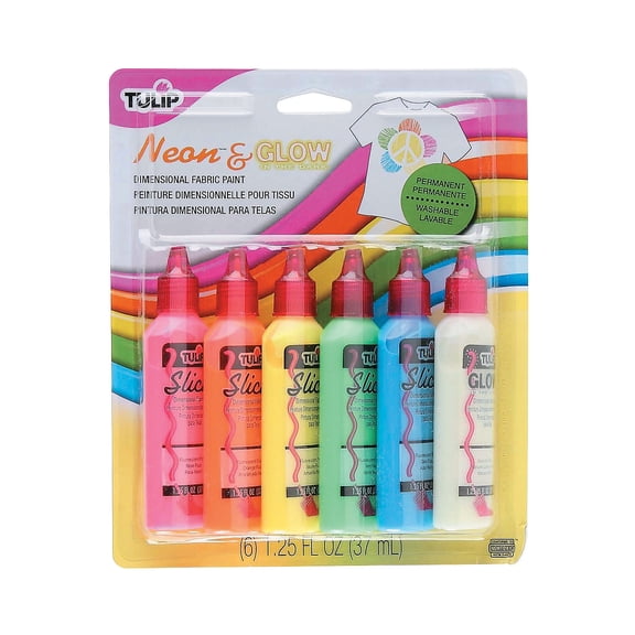 Tulip Neon Dimensional Fabric Paint - 6 Pieces