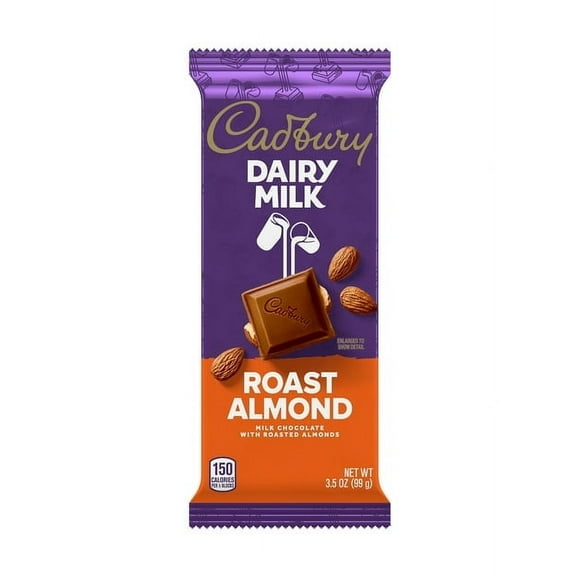 Pack of 2 Cadbury Dairy Milk Roast Almond Milk Chocolate Candy, Bar 3.5 oz