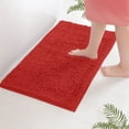 thumbnail image 3 of Bath Mat By LuxUrux-Extra-Soft Plush Bath Shower Bathroom Rug,1'' Chenille Microfiber Material, Super Absorbent Shaggy Bath Rug. Machine Wash & Dry (15 x 23, Red), 3 of 7