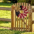 thumbnail image 5 of 11.8-Inch Rustic Red White And Blue Patriotic Fabric Front Door Wreath With Metal Star Bow Americana Decoration Indoor Outdoor 4th Of July Home Decor, 5 of 5