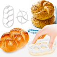 thumbnail image 4 of Molde para pan Baguette de 4 Uds., molde para pan francés, cortador de repostería de plástico, exprimidor de pan, herramientas para hornear Diy, molde para hornear tostadas, molde perforado para horn TUNC Sencillez, 4 of 5