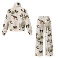 thumbnail image 6 of Glofpot Workout Sets for Women 2 Piece Outfits, Mock Neck Sweatshirt Long Sleeve Pullover Tracksuit, Wide Leg Trousers with Pockets, Matching Lounge Set, Airport Outfit, Duck Camo Bow Sweat Suit, 6 of 8