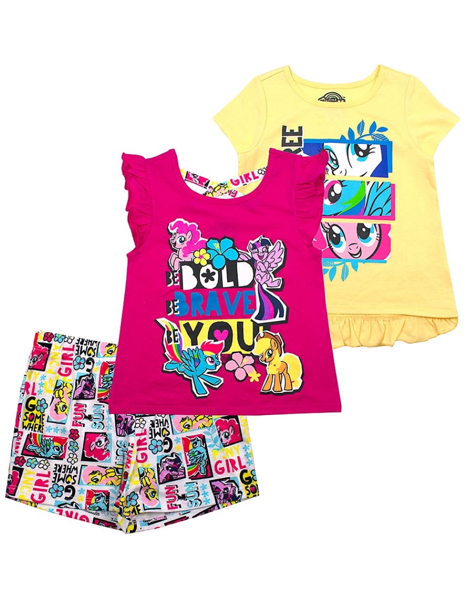 NEW My Little Pony The Movie Rainbow 2pcs Pajamas Shirt Outfit Girls 4 Toddler 