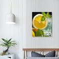 thumbnail image 4 of ERAPDAUR Ice Cube Poster Wall Art Slice of Lemon in Water Isolated Yellow Canvas Painting Fruit Picture Lemon and Ice Cubes Lemon Kitchen Home Decor Ready to Hang 16x20 in, 4 of 5