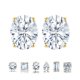 thumbnail image 1 of JeenMata Aros Solitarios de Moissanita de Corte Ovalado de 2 Quilates con 4 Puntas en Baño de Oro Amarillo de 18 K sobre Plata, 1 of 9