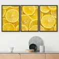 thumbnail image 2 of wall26 - 3 Piece Framed Canvas Wall Art - Background of Sliced Ripe Lemons Organic, Pattern - Modern Home Art Stretched and Framed Ready to Hang - 16"x24"x3 BLACK, 2 of 5