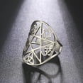 thumbnail image 6 of EUEAVAN Pentacle Pentagram Adjustable Rings Triquetra Knot Yin Yang Cross Om Symbol Ring, 6 of 6