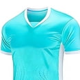 thumbnail image 4 of Zpanxa Kids Soccer Jersey 2 Piece Outfit Set Short Sleeve V-Neck Sport Shirt and Shorts Team Uniform Activewear Summer, 4 of 5