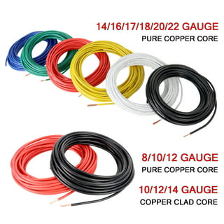 WHITE hi temp automotive 20 gauge TXL wire + 10 STRIPED color wiring options