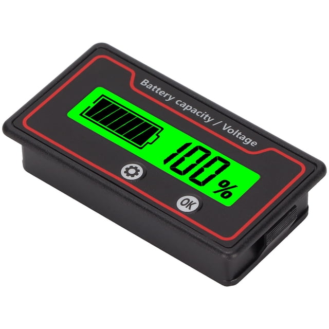 LCD Display Battery Meter for Electric Vehicle 12-84V, Safe Battery Capacity Voltage Gauge, Universal Version, Custom Display, Multi Purpose, Power Saving