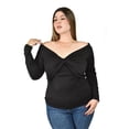thumbnail image 4 of Blusa off shoulder con nudo Roman Fashion/Tallas Extras, 1911 (Negro) negro 40, 4 of 6