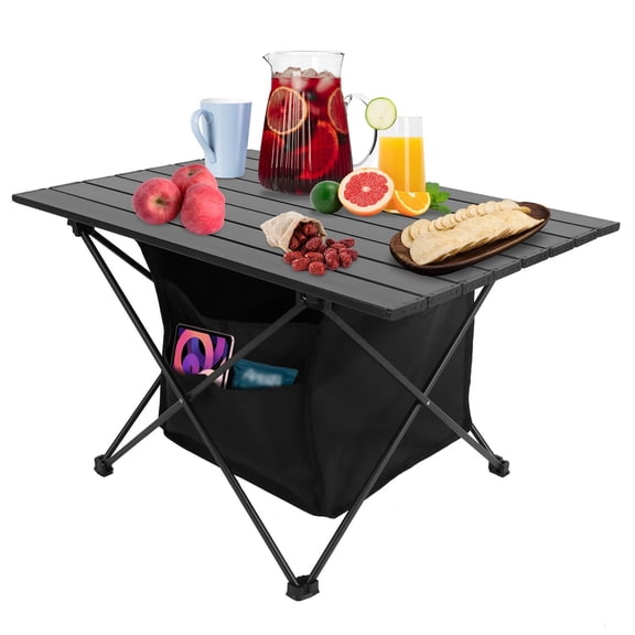 BoldGear Foldable Camping Side Table, Ultralight Small Beach Table Aluminum, Portable Outdoor Table with Carry Bag and Storage for Picnic, Grill, Hiking, Fishing, Sand, Camping Essentials,M