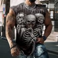 thumbnail image 5 of adaychics Skull Tank Top Men Gothic Skull Print Workout Tank Top Sleeveless Muscle Tee for Streetwear Holiday Party, 5 of 7