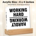thumbnail image 2 of Funny Office Decor Office Desk Signs Working Hard Hardly Working Acrylic Desk Plaque Sign Home Office Decoration 4x4 Inch, 2 of 6