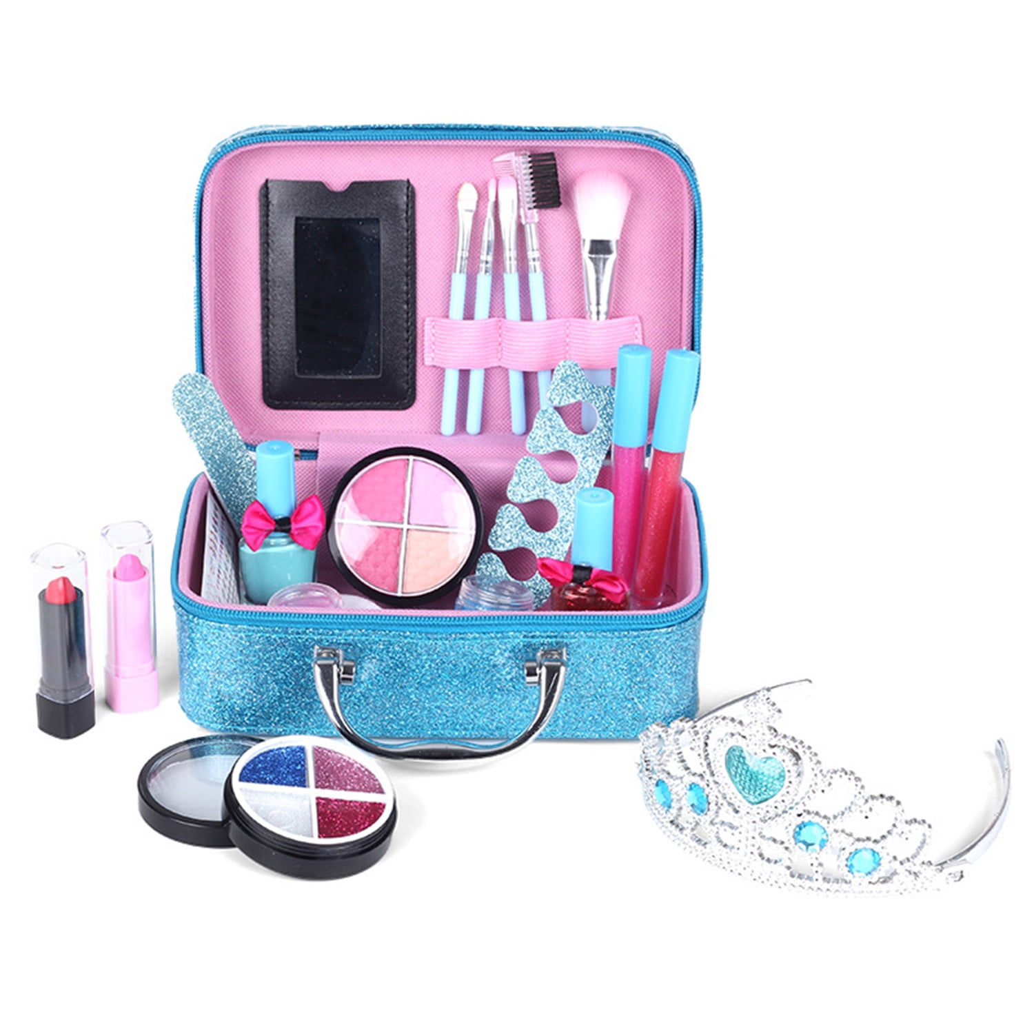 22 Piece Girl's Real Makeup Set Washable Makeup Toy Set with ...