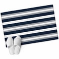thumbnail image 2 of Grey Navy Blue Stripe Washable Small Entryway Area Rugs 2'x3', Modern Abstract Low Pile Throw Rug Non-Slip Sturdy Edge Binding Carpet for Front Door Floor Room Entry, 2 of 9