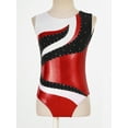 thumbnail image 5 of CHICTRY Kids Girls Sleeveless Ballet Leotard Gymnastics Workout Athletic Unitard Bodysuit Red 6, 5 of 7
