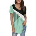 thumbnail image 1 of Pisexur Hauts pour Femmes 2023 Été Grande Taille Tuniques Décontractées à Col Rond Chemises à Manches Courtes Pétale Coupe Ample Blouse Mignonne, 1 of 5