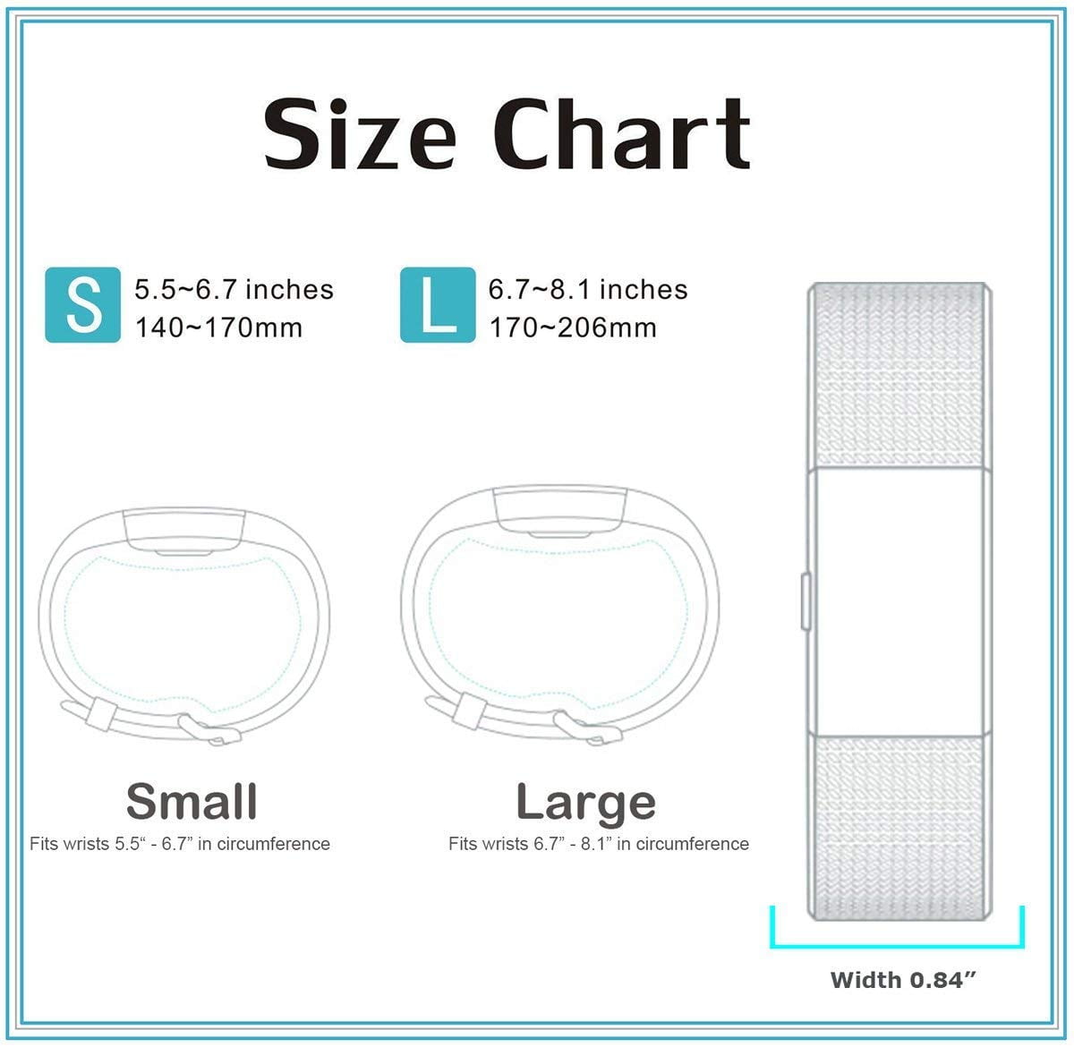fitbit inspire size chart