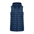 thumbnail image 6 of IUYRTFE Women Longline Hooded Puffer Vest Zip Up Sleeveless Winter Coat with Pockets for Outdoor Travel Daily Wear, 6 of 7