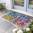 thumbnail image 2 of Colorful Spring Floral Doormat Outdoor Entrance 24"x36", Modern Oil Painting Abstract Art Absorb Moisture Dirt Door Mats, Non-Slip Rubber Backing Floor Mats Indoor, Low-Profile Front Door Rugs, 2 of 9