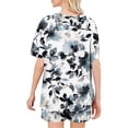thumbnail image 5 of Maqroz Pajama Sets for Women 2 Piece Soft Sleepwear Short Sleeve Top and Shorts 2 Piece Loungewear Floral Print Nightwear with Pockets Comfortable Breathable Pjs Sets Casual Home Wear, 5 of 7