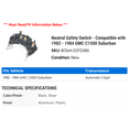 thumbnail image 2 of Neutral Safety Switch - Compatible with 1982 - 1984 GMC C1500 Suburban 1983, 2 of 2