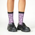 thumbnail image 5 of Goofa Purple Butterflies Floral Pattern Children's Crew Socks, Kids' Daily Wear and Sports Socks, Breathable Socks, Sports Socks, Moisture-Wicking Socks for Children, 5 of 6