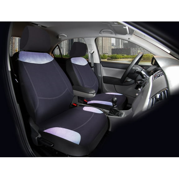 Auto Drive 5Piece Car Seat Cover Kit Checker Diamond  Polyester Black, Universal Fit - 2202SC253