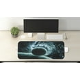 thumbnail image 2 of Space Computer Mouse Pad, Solar System Landscape with a Planet in Vast Motion Ufo Asteroid Mystic Orbit View Print, Rectangle Non-Slip Rubber Mousepad Large, 31" x 12" Gaming Size, Teal, by Ambesonne, 2 of 2