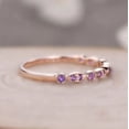 thumbnail image 2 of Wedding Engagement Ring Amethyst Band Stacking Matching Band Promise Ring 925 Sterling Silver Rose Gold Plated Gemstone Jewelry For Women Gift By KIRAN FINE JEWELS, 2 of 5