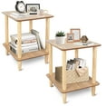 thumbnail image 5 of Fionafurn 15.7"x15.7" Modern Side Accent, Double Layered Wooden End Table for Bedroom Living Room Balcony Yard Natural, 5 of 6