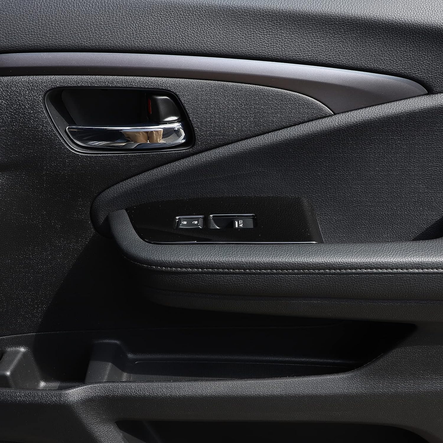 TINKI 4PCS Window Lift Switch Panel Frame Cover Trim for Honda Pilot 2016-2022/ Passport 2019-2023, ABS Material Car Door Window Glasses Lifter Button Decoration Accessories